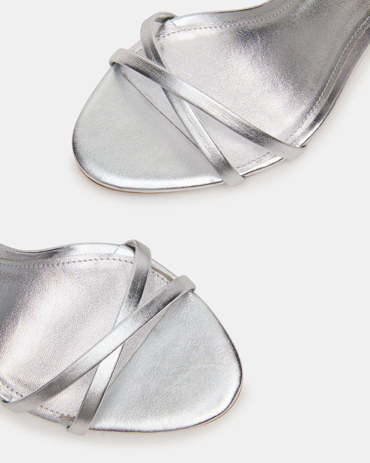 JYPSEY Silver Leather Strappy Stiletto Women's Heel - Steve Madden