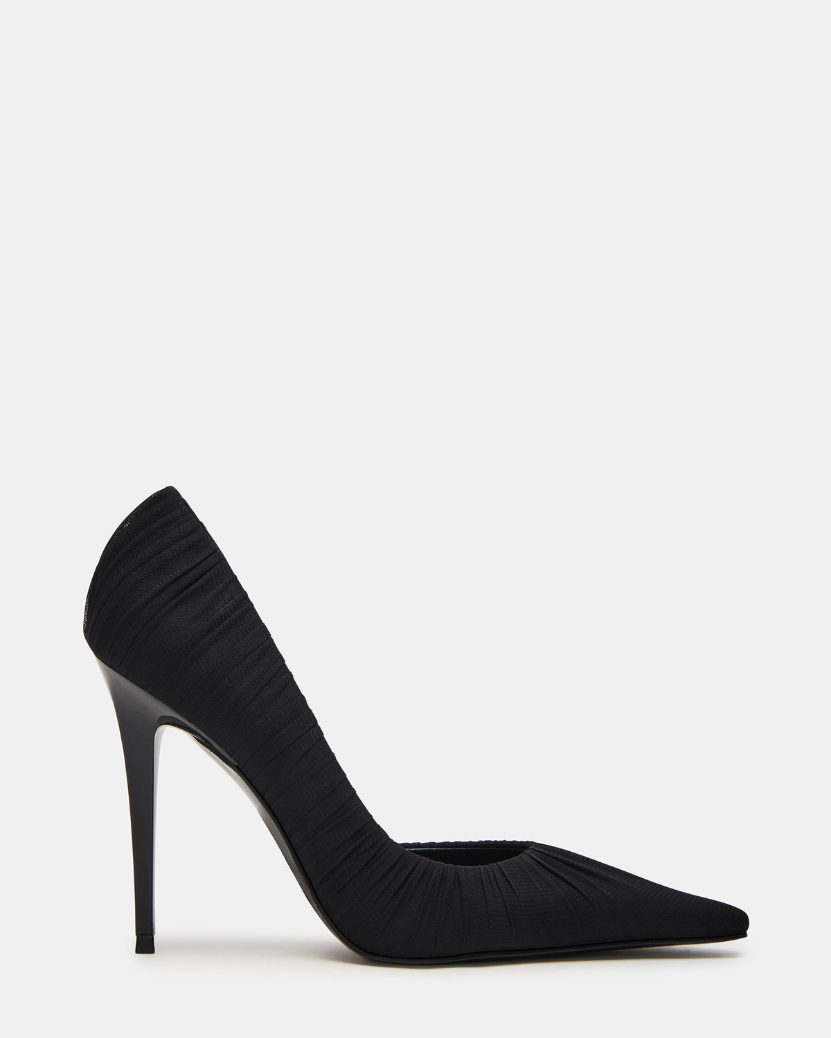 ELEGANT Black Ruched Pointed-Toe Stiletto Pump Women's Heel - Steve Madden
