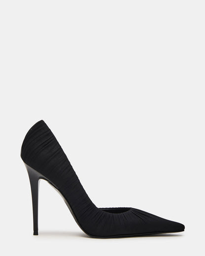 ELEGANT Black Ruched Pointed-Toe Stiletto Pump Women's Heel - Steve Madden