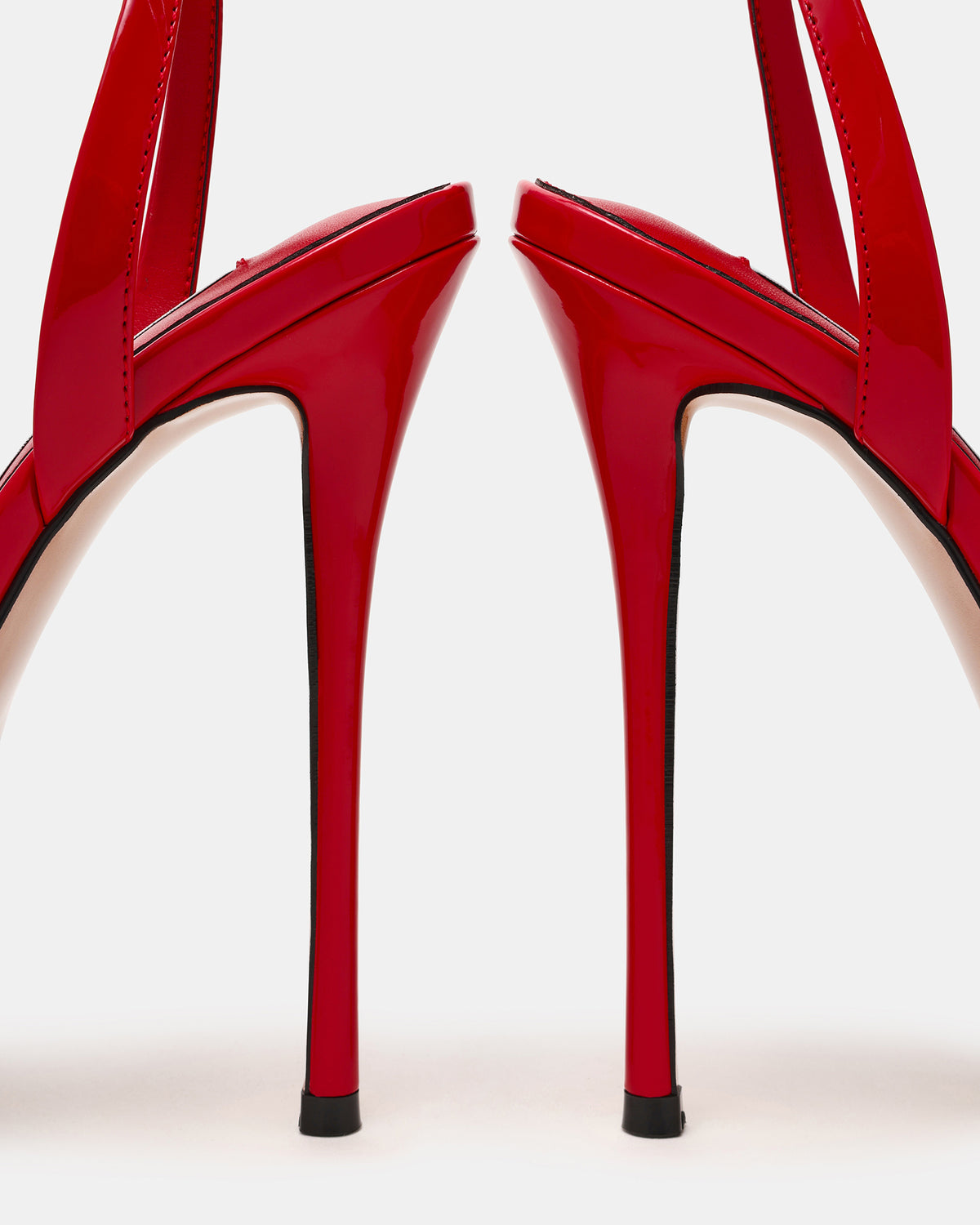 JEZZICA Red Patent Platform Stiletto Ankle Strap Women's Heel - Steve Madden