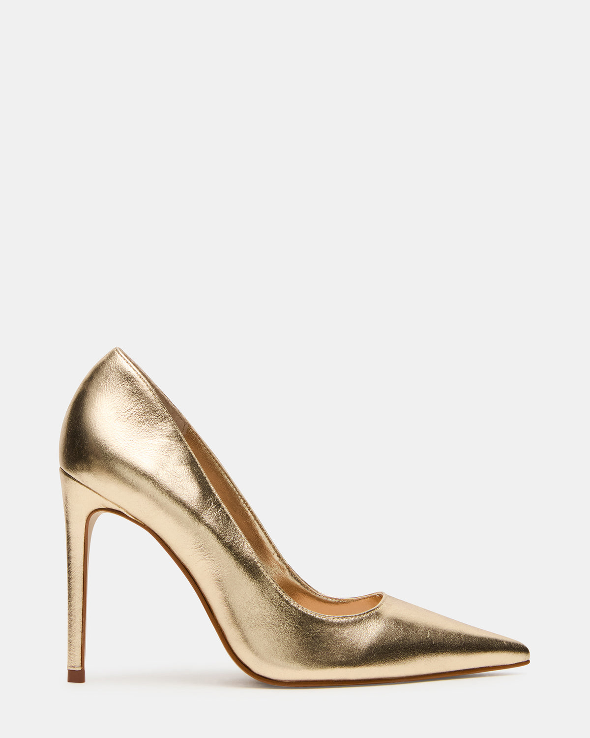 NOIR Gold Leather Pointed-Toe Stiletto Pump Women's Heels - Steve Madden