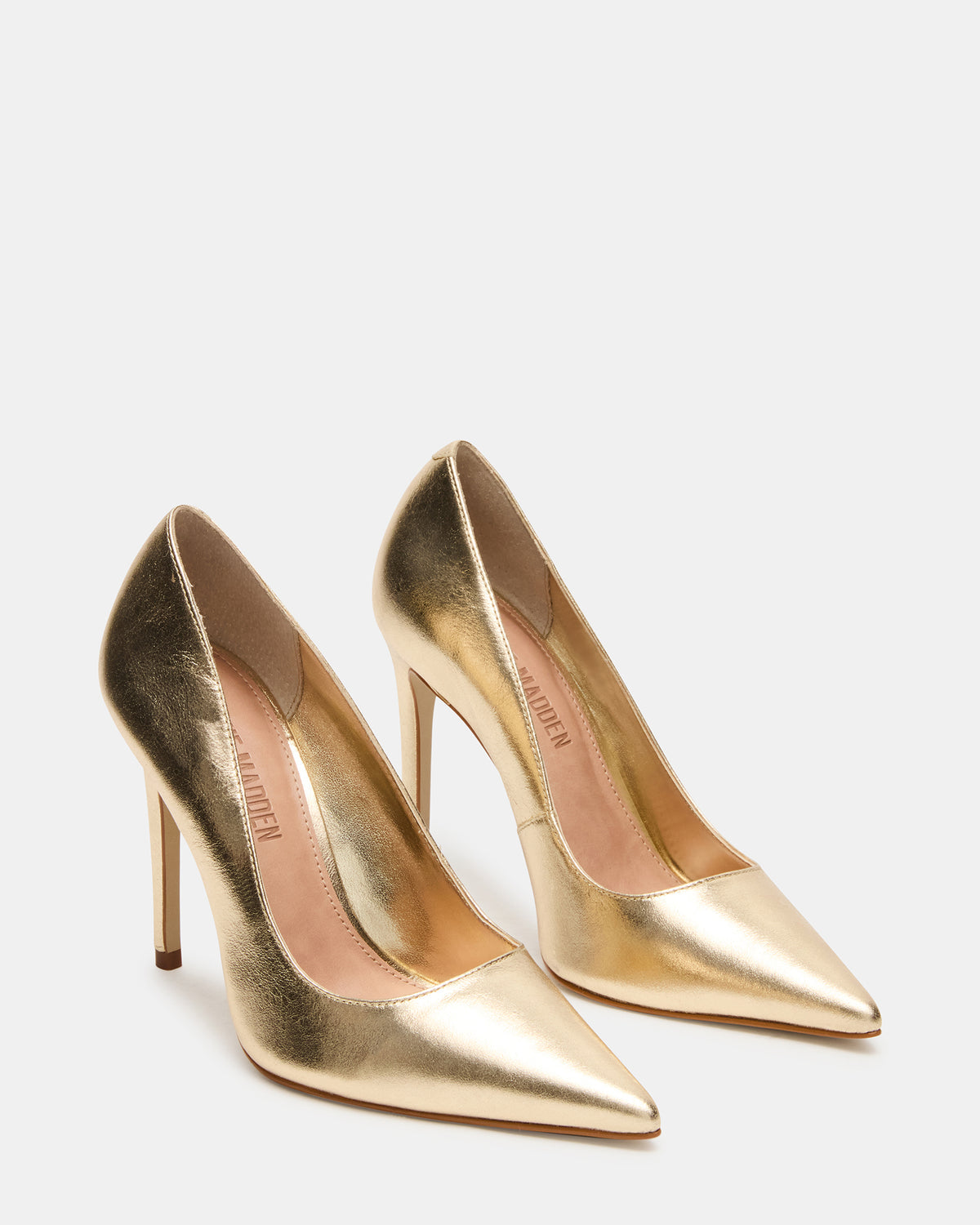 NOIR Gold Leather Pointed-Toe Stiletto Pump Women's Heels - Steve Madden