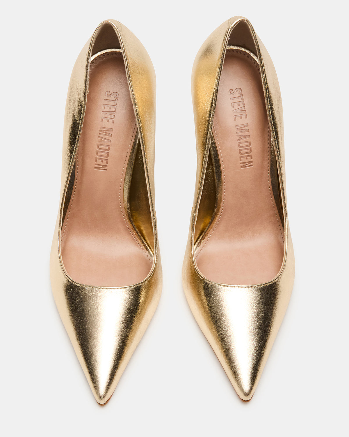 NOIR Gold Leather Pointed-Toe Stiletto Pump Women's Heels - Steve Madden