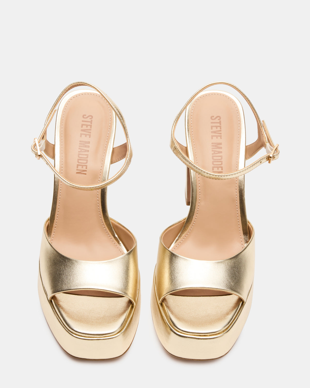 LIANDRA Champagne Women's Platform Square-Toe Strappy Heel - Steve Madden