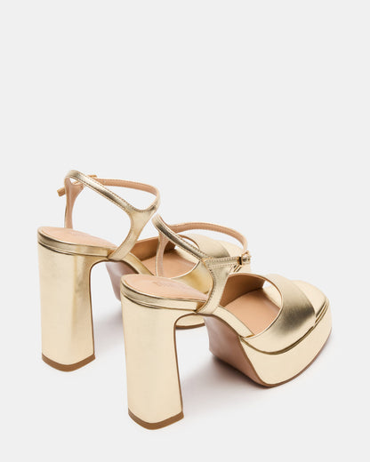LIANDRA Champagne Women's Platform Square-Toe Strappy Heel - Steve Madden