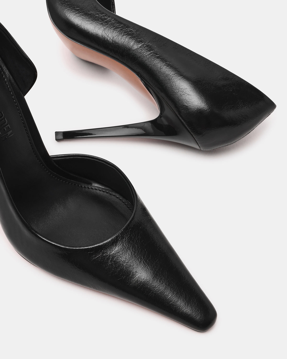 ELEGANT Black Leather Pointed-Toe Stiletto Pump Women's Heel - Steve Madden