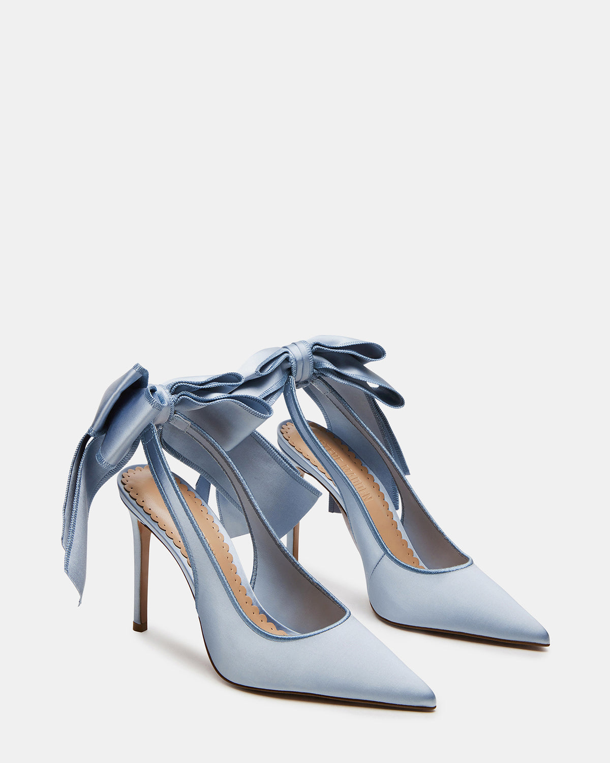 TEACUP Blue Satin Women's Pointed-Toe Slingback Heel - Steve Madden