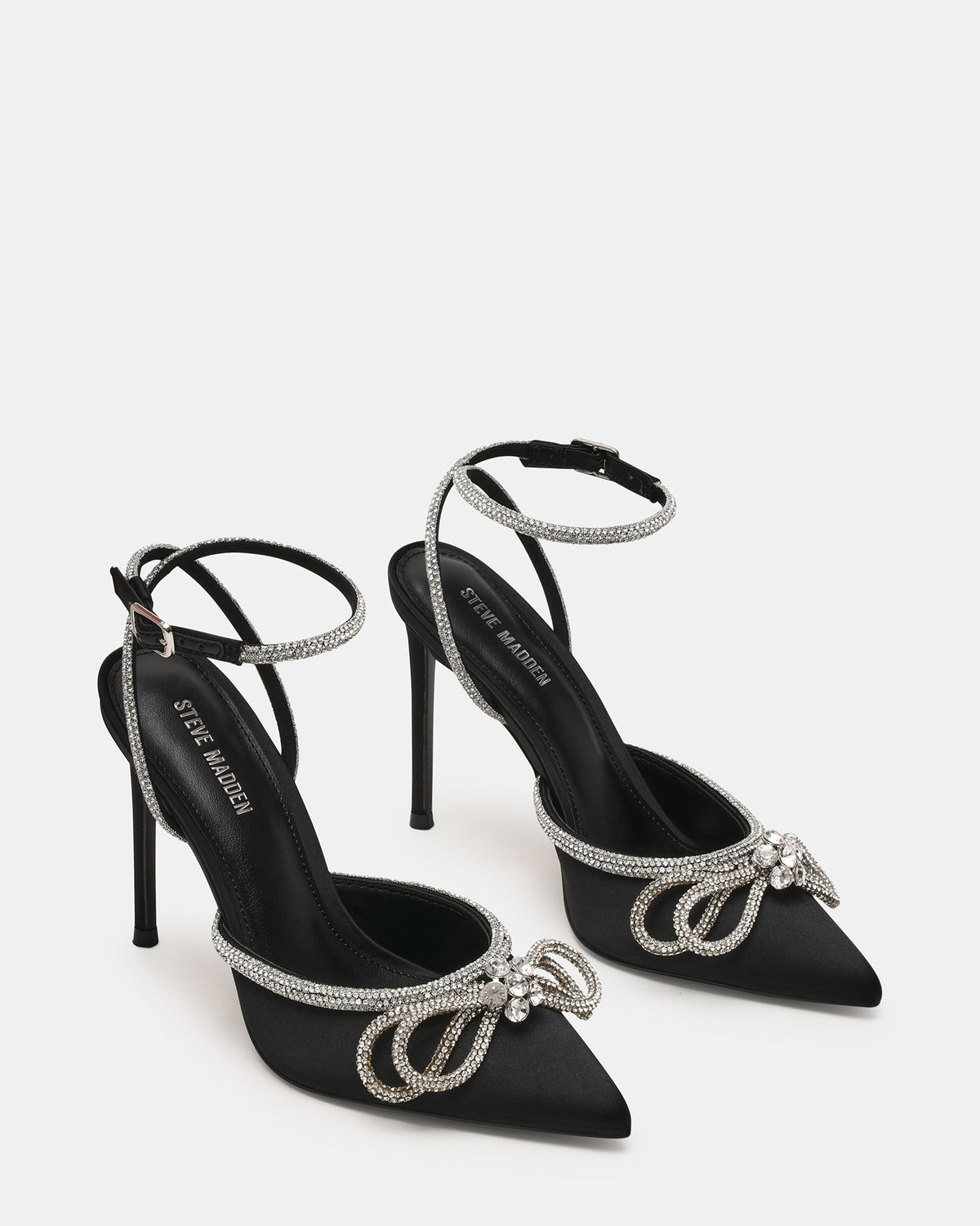 VIABLE Black Women's Rhinestone-Embellished Stilettos - Steve Madden