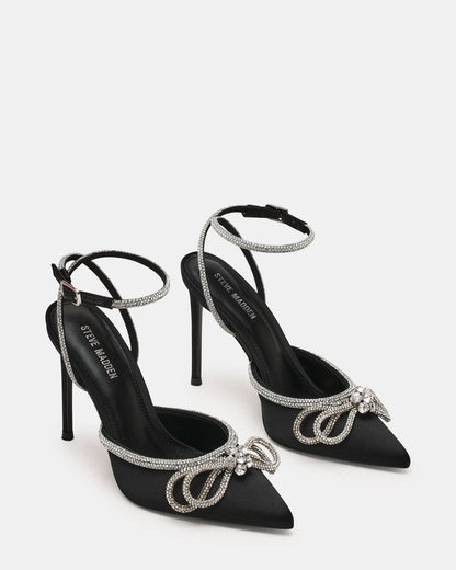 VIABLE Black Women's Rhinestone-Embellished Stilettos - Steve Madden