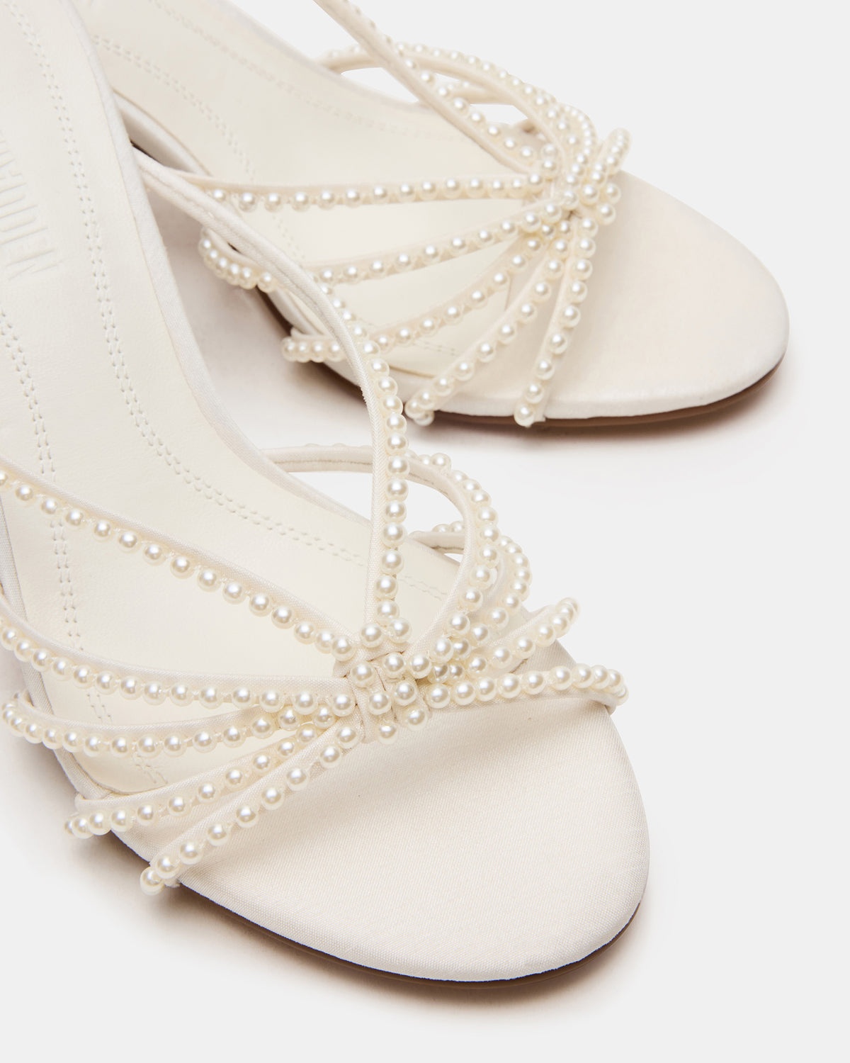 EDNA Pearl White Strappy Mule Women's Heel - Steve Madden