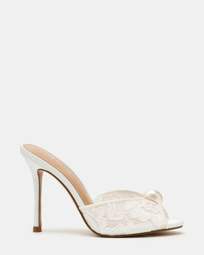 PRIYA Pearl White Lace Mule Women's Heel - Steve Madden