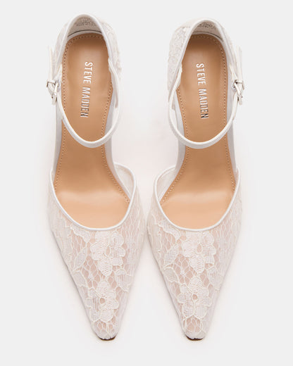 AVANT White Lace Pointed-Toe Stiletto Pump Women's Heel - Steve Madden