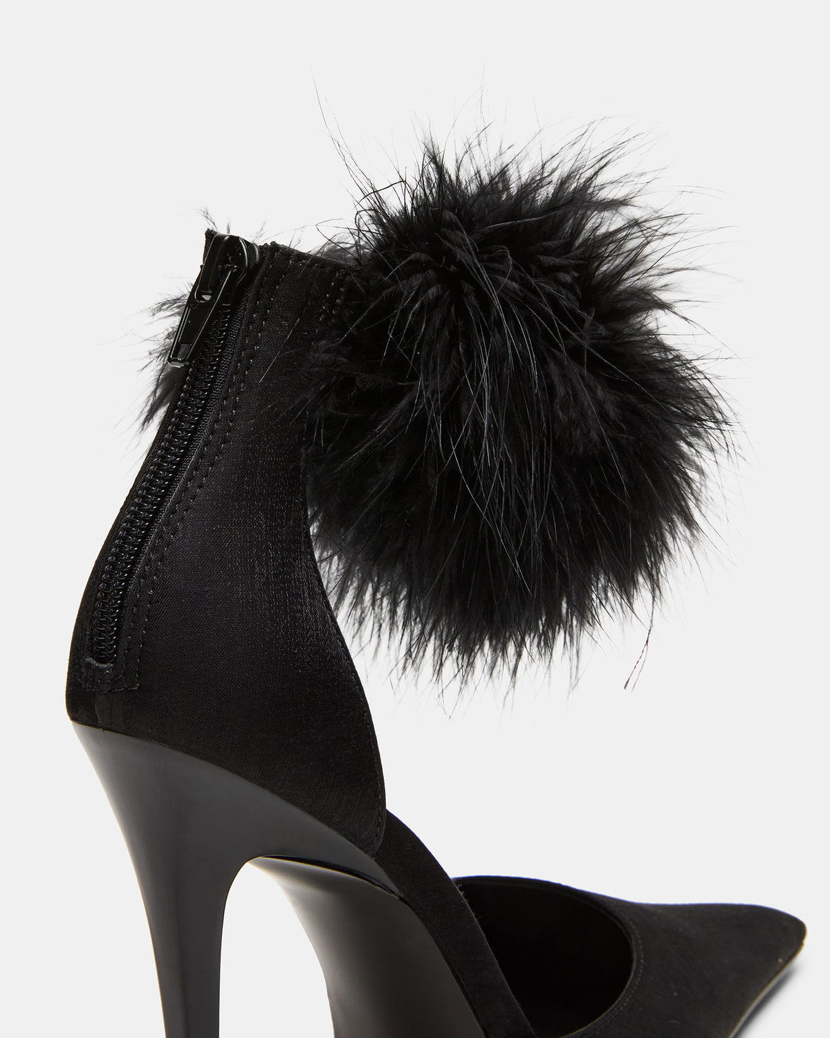 ELUSIVE Black Satin Pointed-Toe Stiletto Pump Women's Heel - Steve Madden