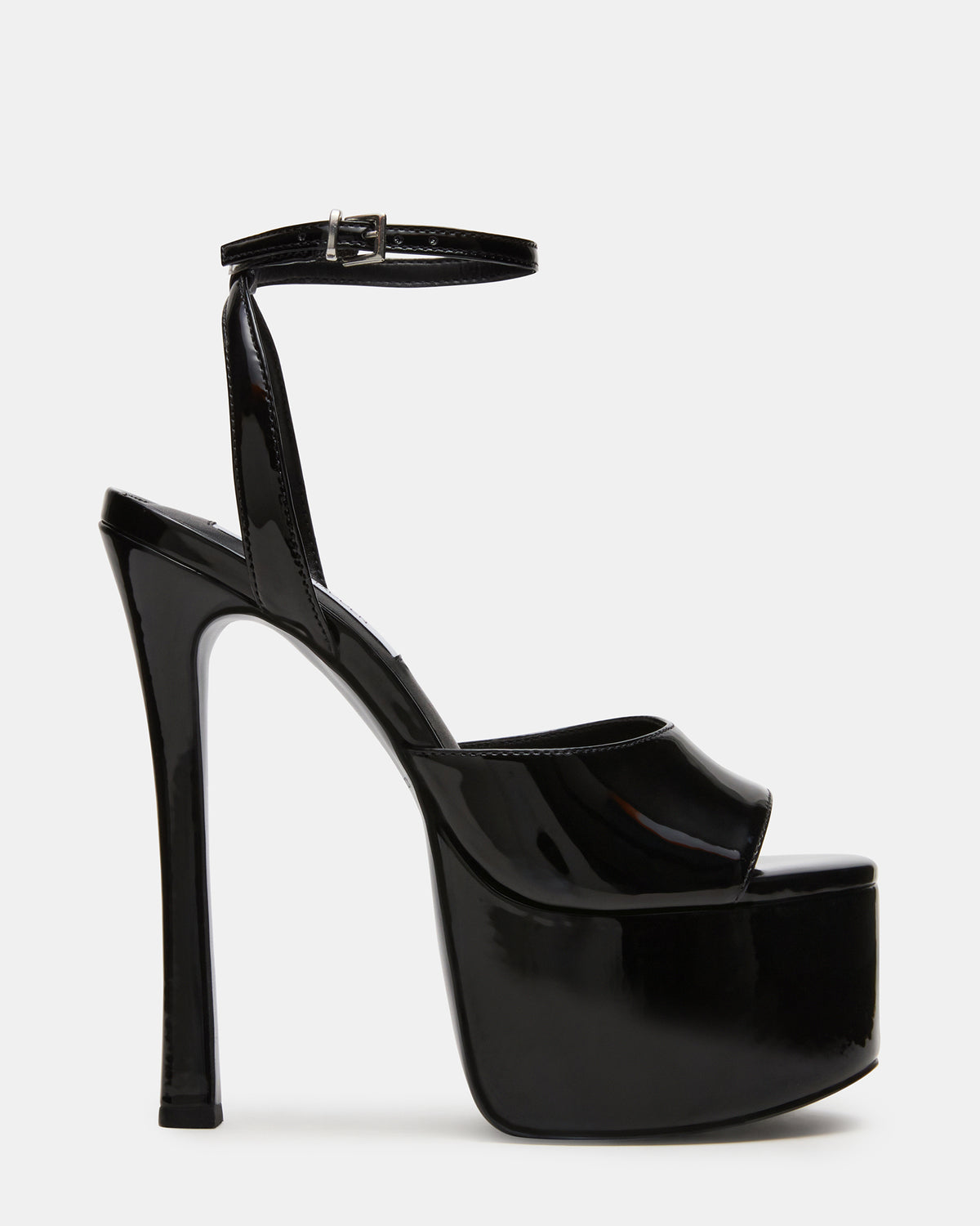OLYSSIA Black Platform Stiletto Ankle Strap Women's Heel - Steve Madden
