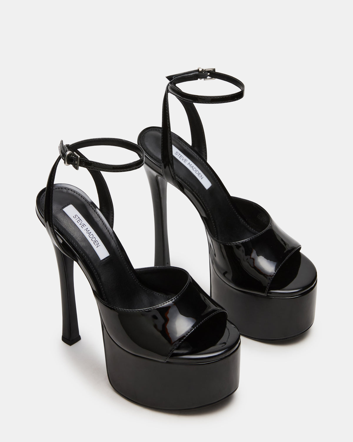 OLYSSIA Black Platform Stiletto Ankle Strap Women's Heel - Steve Madden