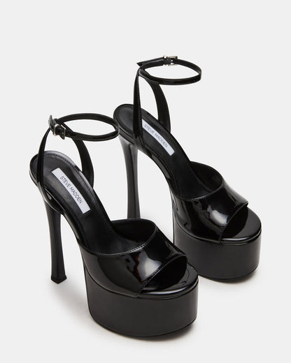 OLYSSIA Black Platform Stiletto Ankle Strap Women's Heel - Steve Madden