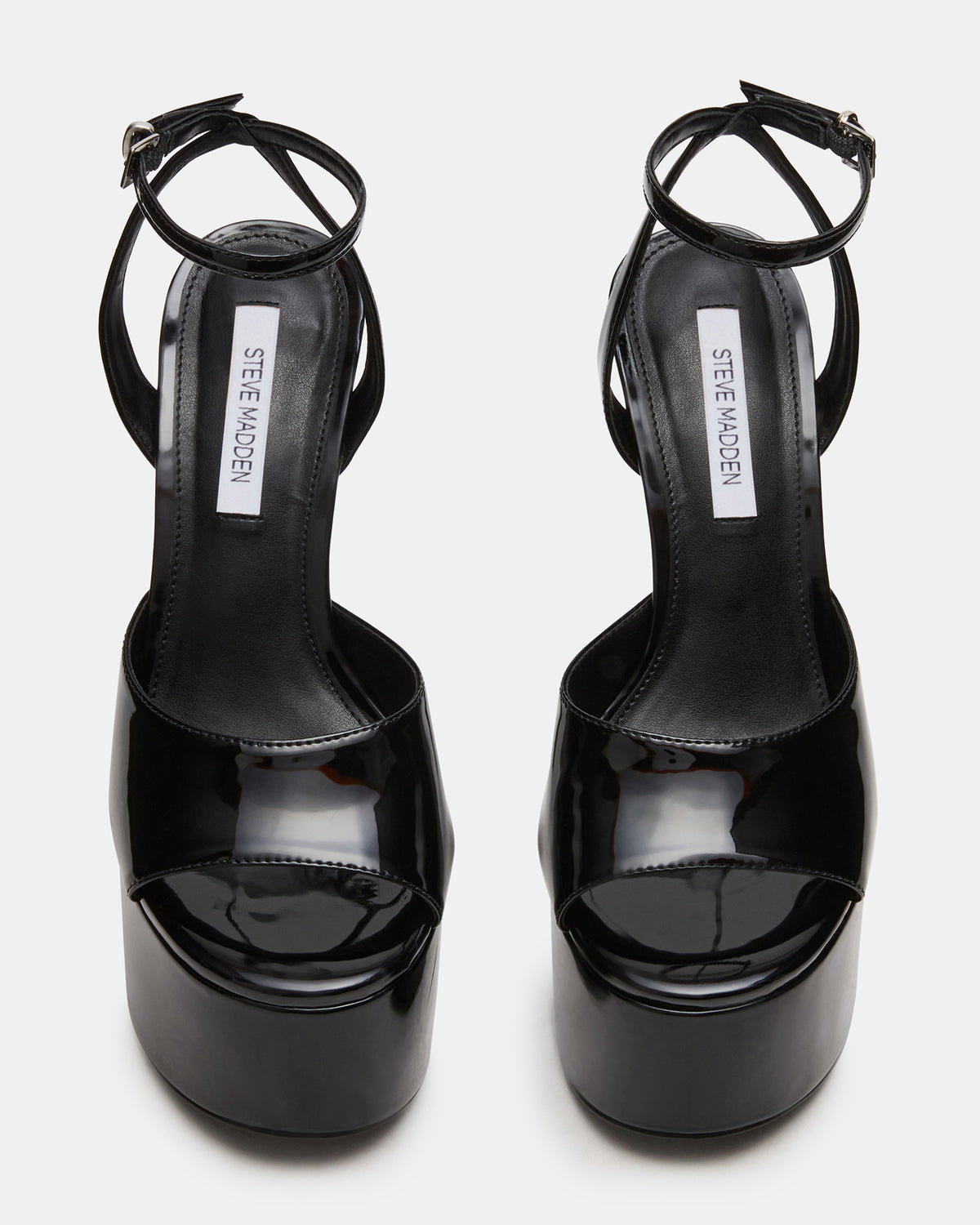 OLYSSIA Black Platform Stiletto Ankle Strap Women's Heel - Steve Madden