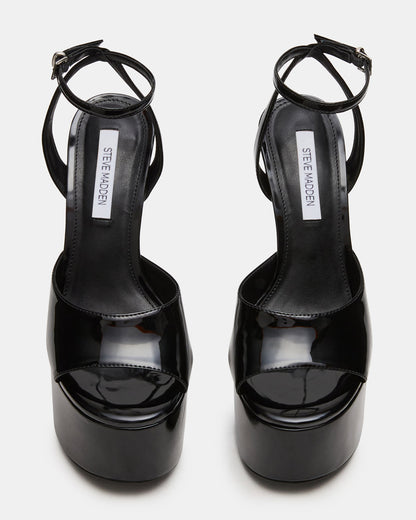 OLYSSIA Black Platform Stiletto Ankle Strap Women's Heel - Steve Madden
