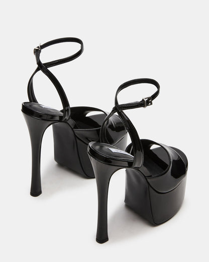 OLYSSIA Black Platform Stiletto Ankle Strap Women's Heel - Steve Madden