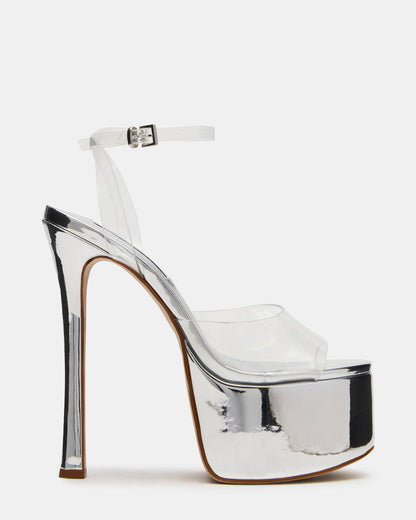 OLYSSIA Clear Platform Stiletto Ankle Strap Women's Heel - Steve Madden