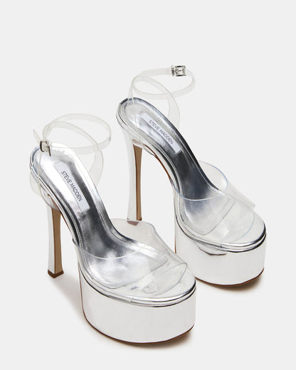 OLYSSIA Clear Platform Stiletto Ankle Strap Women's Heel - Steve Madden