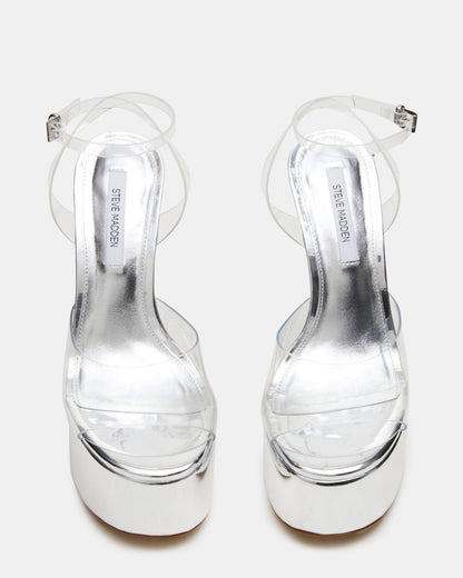 OLYSSIA Clear Platform Stiletto Ankle Strap Women's Heel - Steve Madden