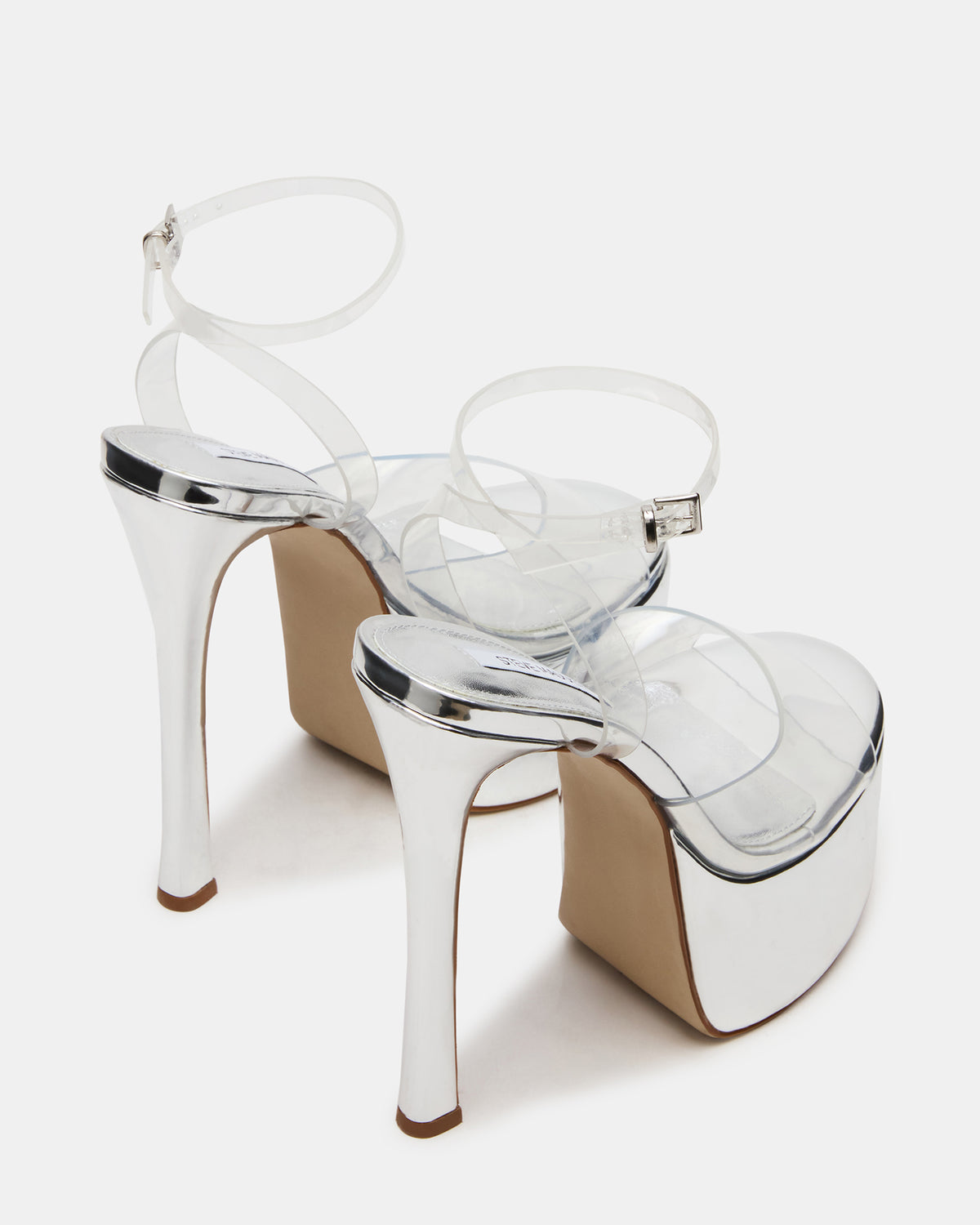 OLYSSIA Clear Platform Stiletto Ankle Strap Women's Heel - Steve Madden