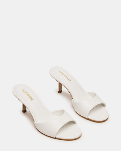 KENDRIX White Leather Mule Stiletto Women's Heel - Steve Madden