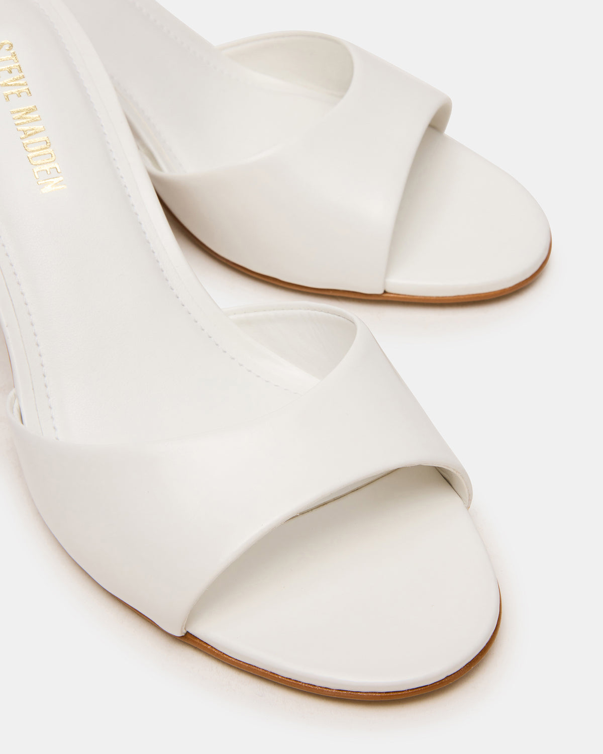 KENDRIX White Leather Mule Stiletto Women's Heel - Steve Madden
