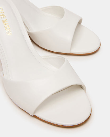 KENDRIX White Leather Mule Stiletto Women's Heel - Steve Madden