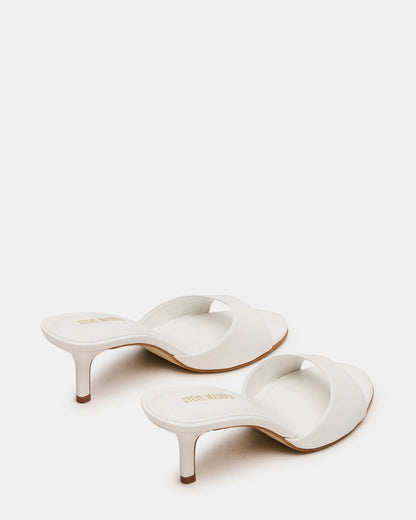 KENDRIX White Leather Mule Stiletto Women's Heel - Steve Madden