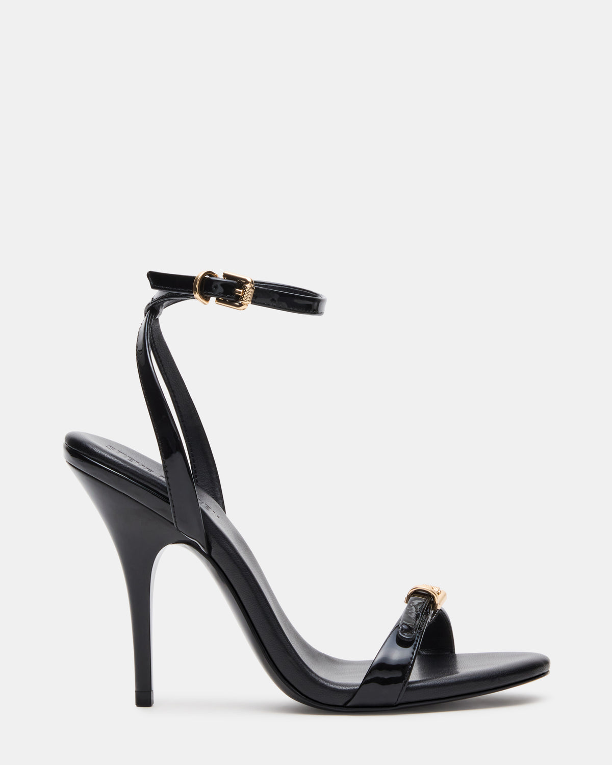 FOXX Black Patent Strappy Stiletto Open-Toe Women's Heel - Steve Madden
