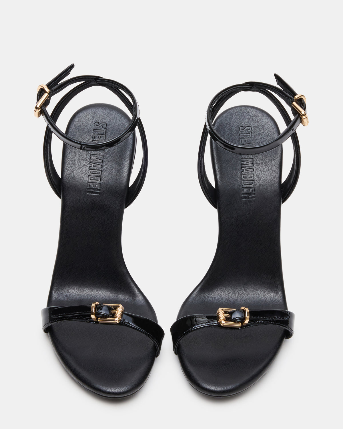 FOXX Black Patent Strappy Stiletto Open-Toe Women's Heel - Steve Madden