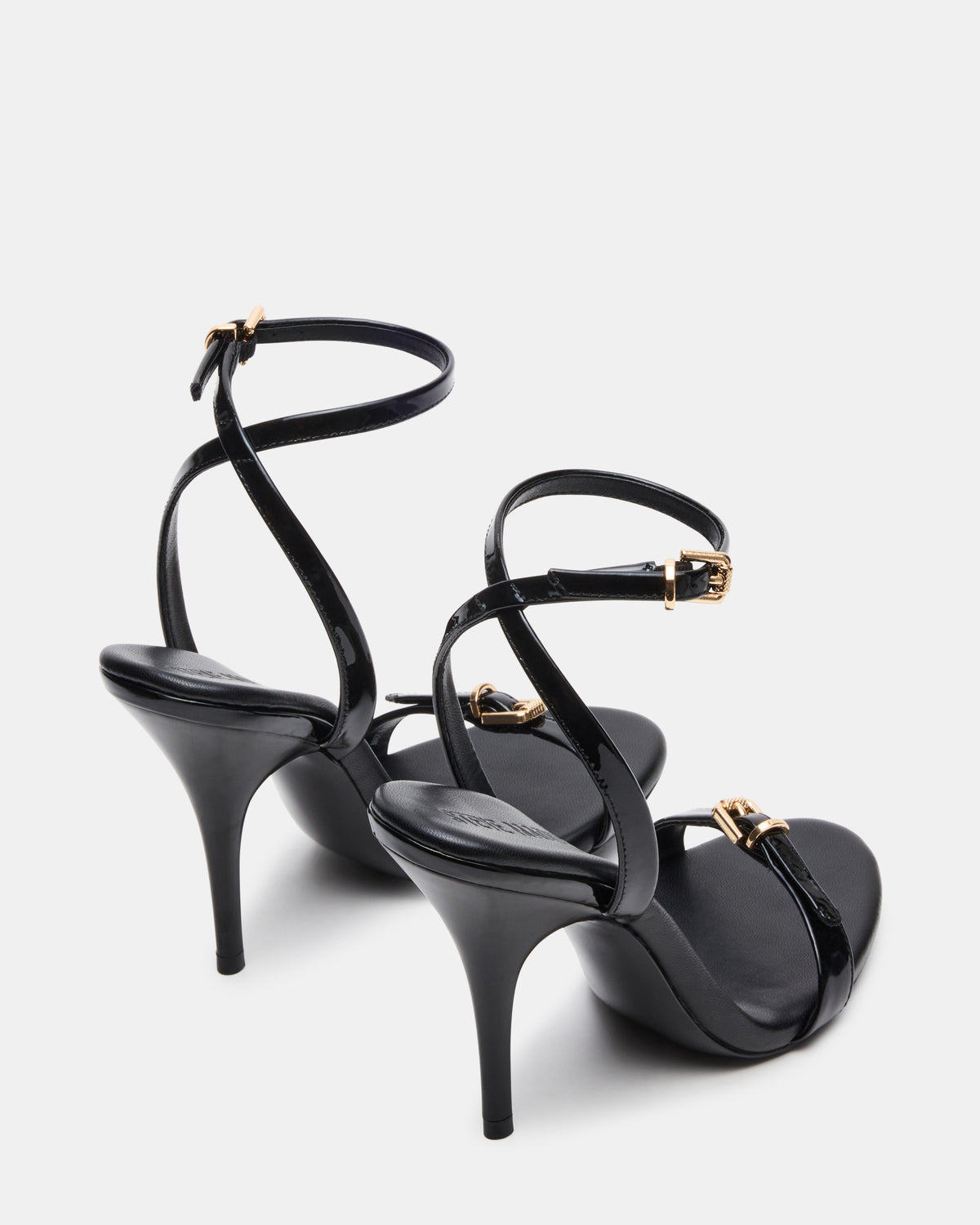 FOXX Black Patent Strappy Stiletto Open-Toe Women's Heel - Steve Madden