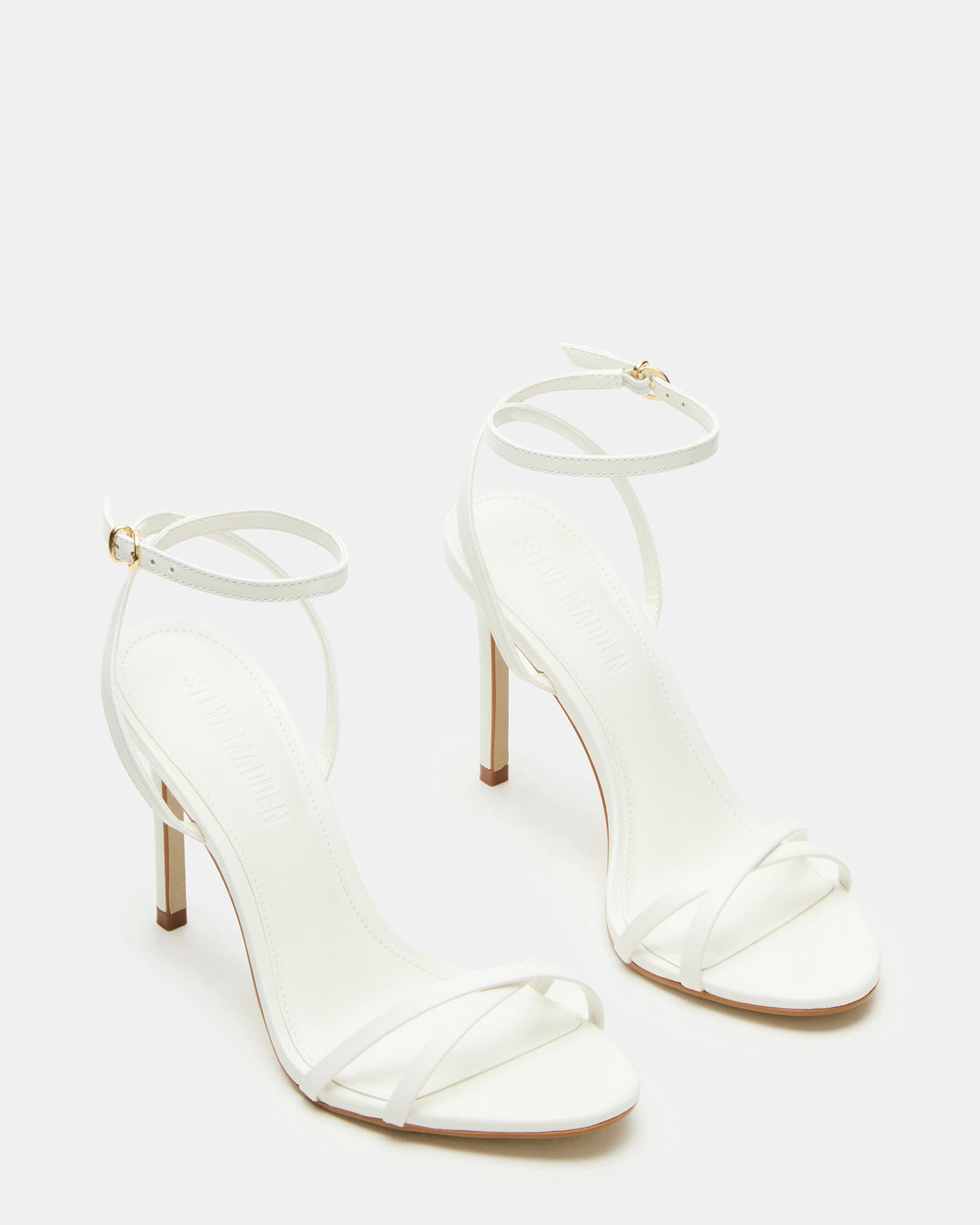JYPSEY White Leather Strappy Stiletto Women's Heel - Steve Madden