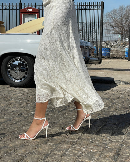 JYPSEY White Leather Strappy Stiletto Women's Heel - Steve Madden