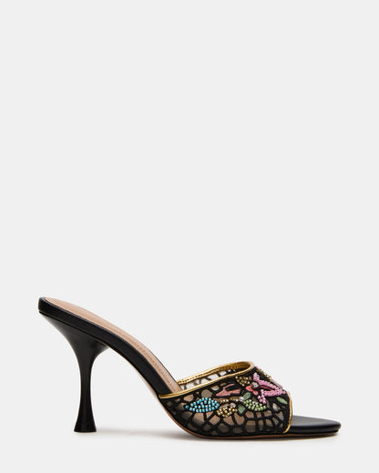 SANTI Mesh Black Multi Pointed-Toe Mule Women's Heel - Steve Madden