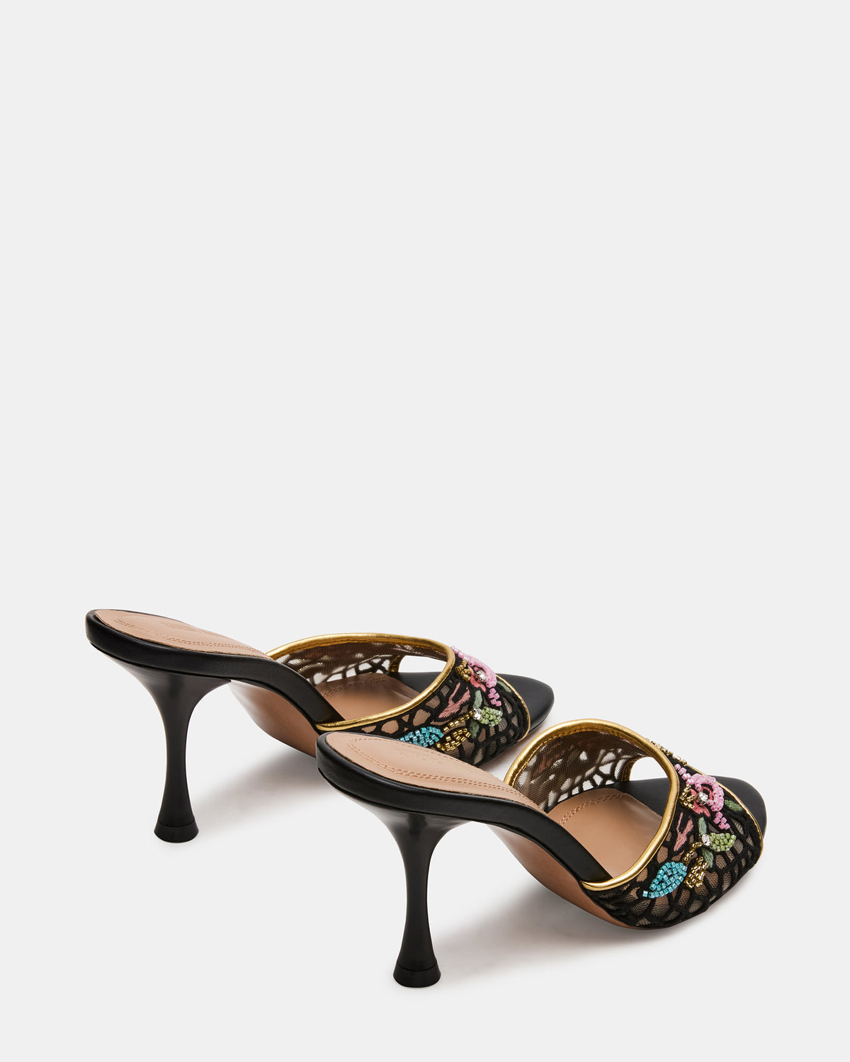 SANTI Mesh Black Multi Pointed-Toe Mule Women's Heel - Steve Madden