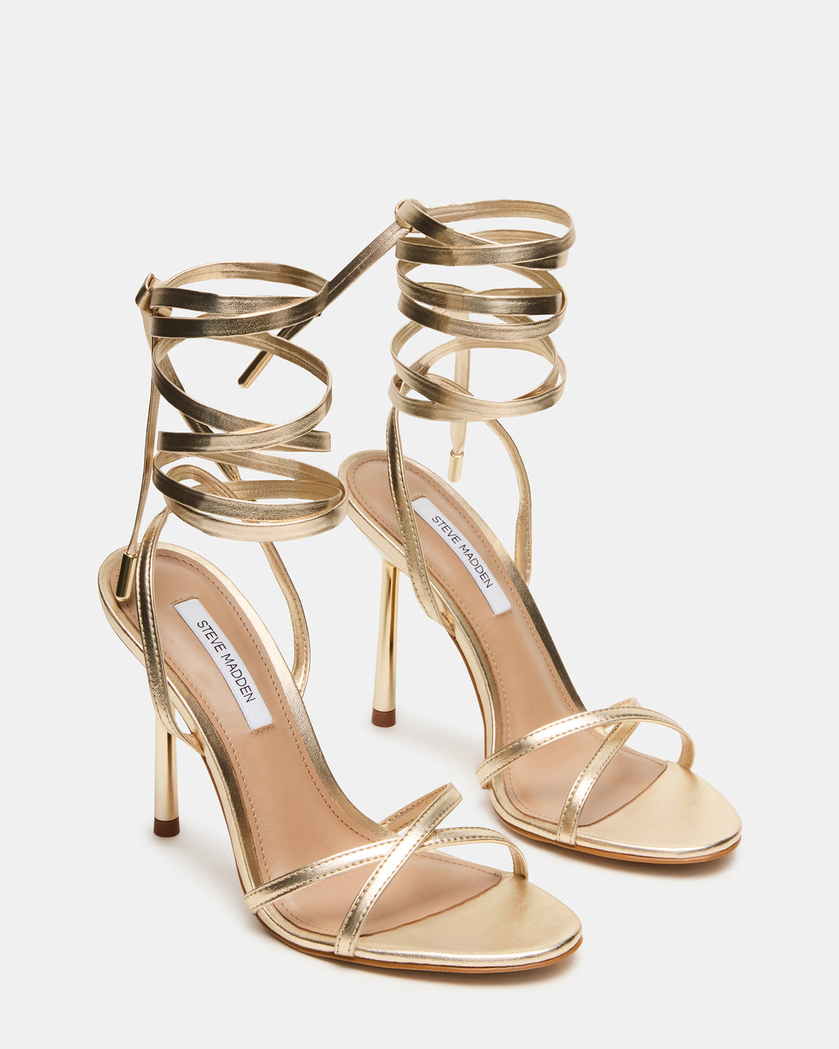 NERI Champagne Strappy Stiletto Round-Toe Women's Heel - Steve Madden