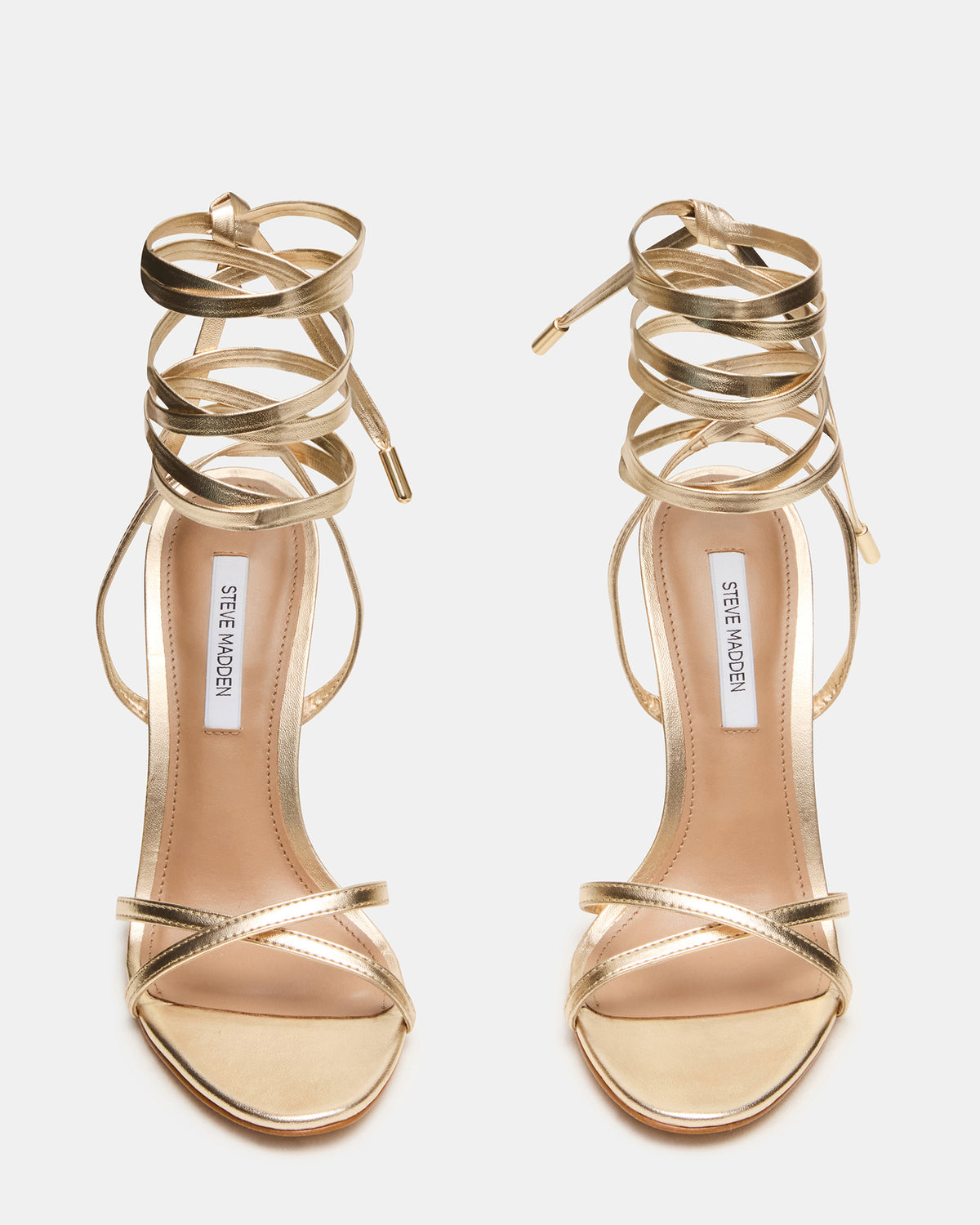 NERI Champagne Strappy Stiletto Round-Toe Women's Heel - Steve Madden