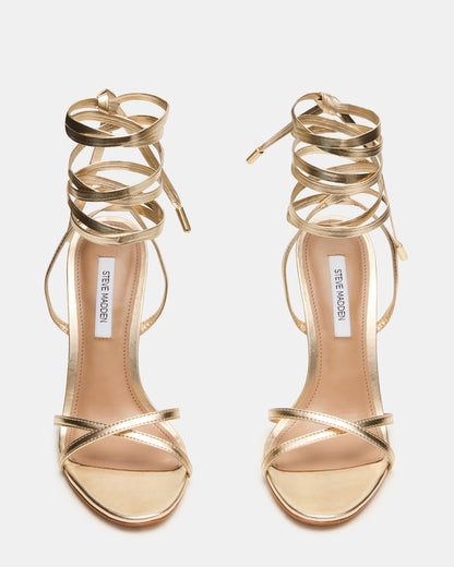 NERI Champagne Strappy Stiletto Round-Toe Women's Heel - Steve Madden