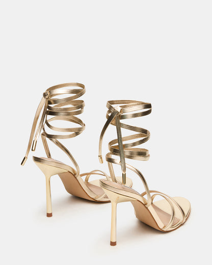 NERI Champagne Strappy Stiletto Round-Toe Women's Heel - Steve Madden