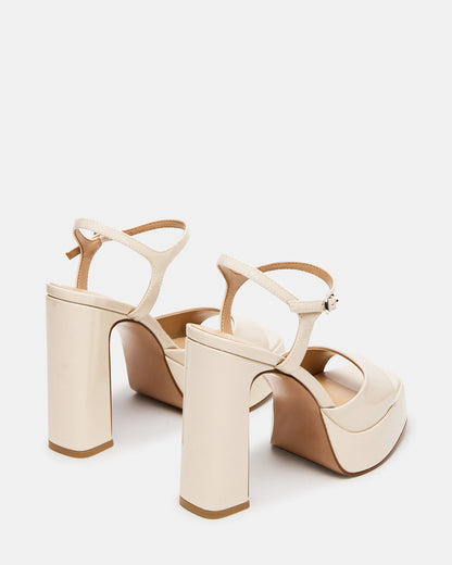 LINADRA Bone Patent Platform Square-Toe Strappy Women's Heel - Steve Madden