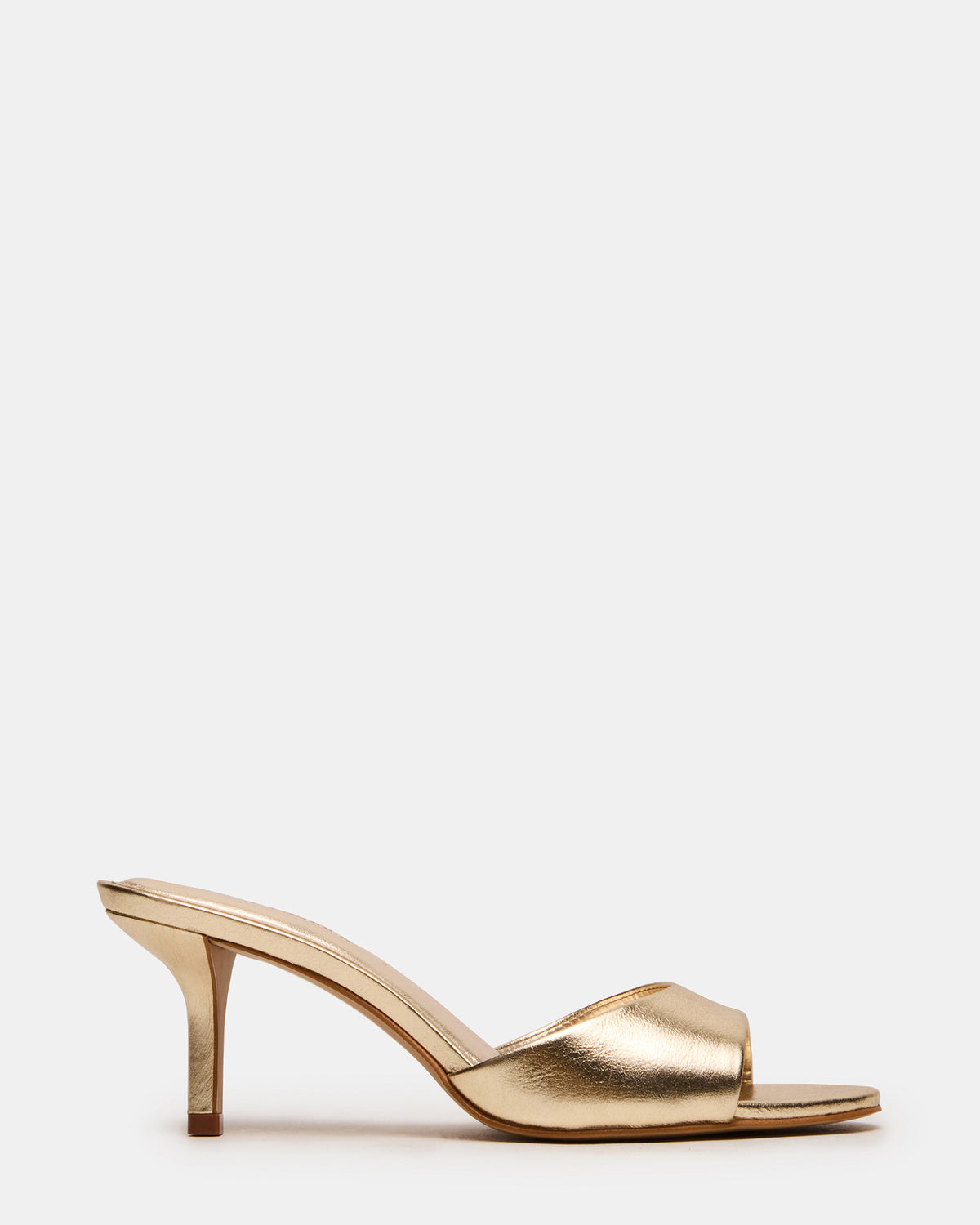 KENDRIX Gold Leather Mule Stiletto Women's Heel - Steve Madden