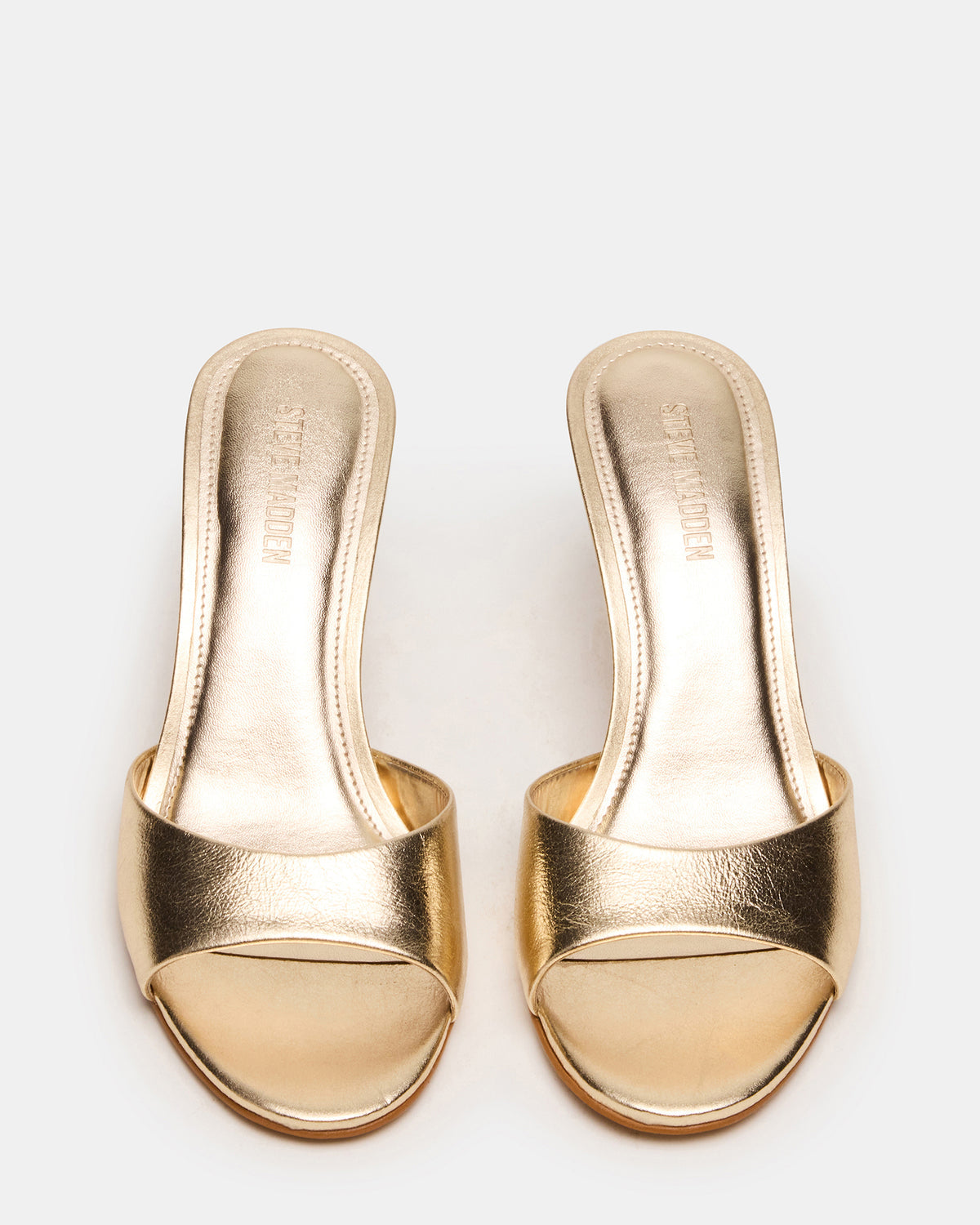 KENDRIX Gold Leather Mule Stiletto Women's Heel - Steve Madden