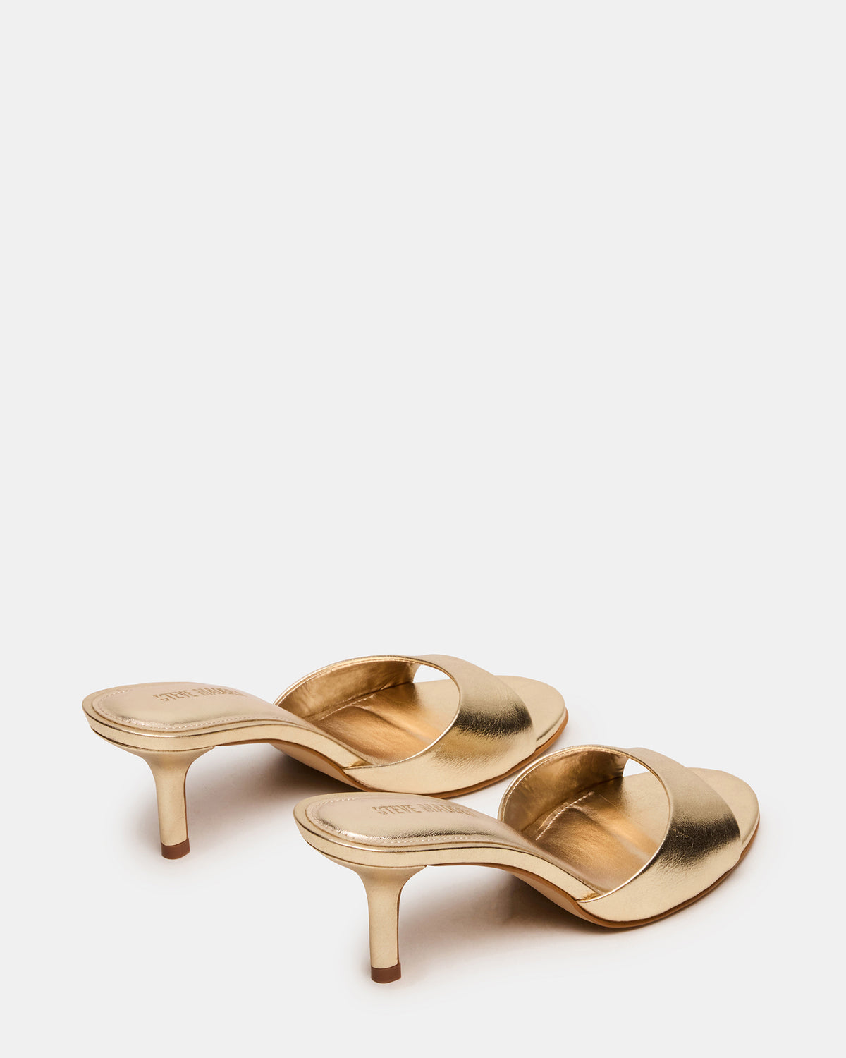 KENDRIX Gold Leather Mule Stiletto Women's Heel - Steve Madden