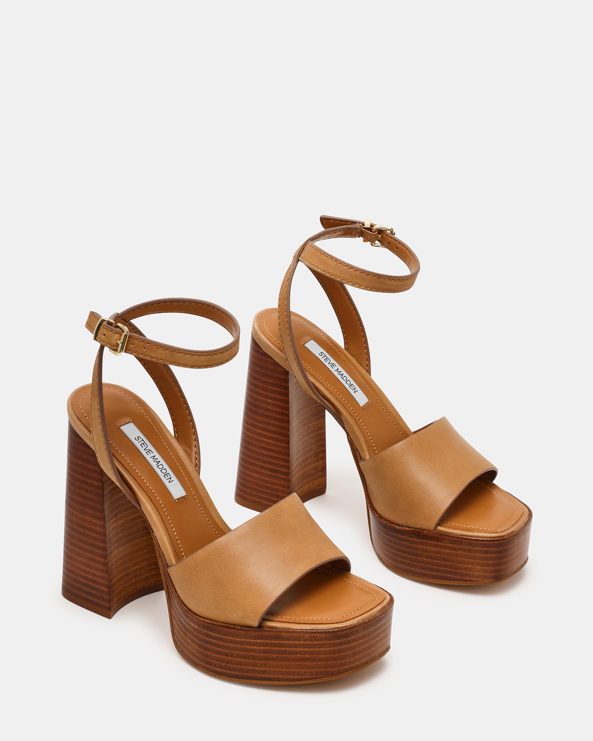 FLORIA Banana Leather Women's Platform Square-Toe Block Heel - Steve Madden