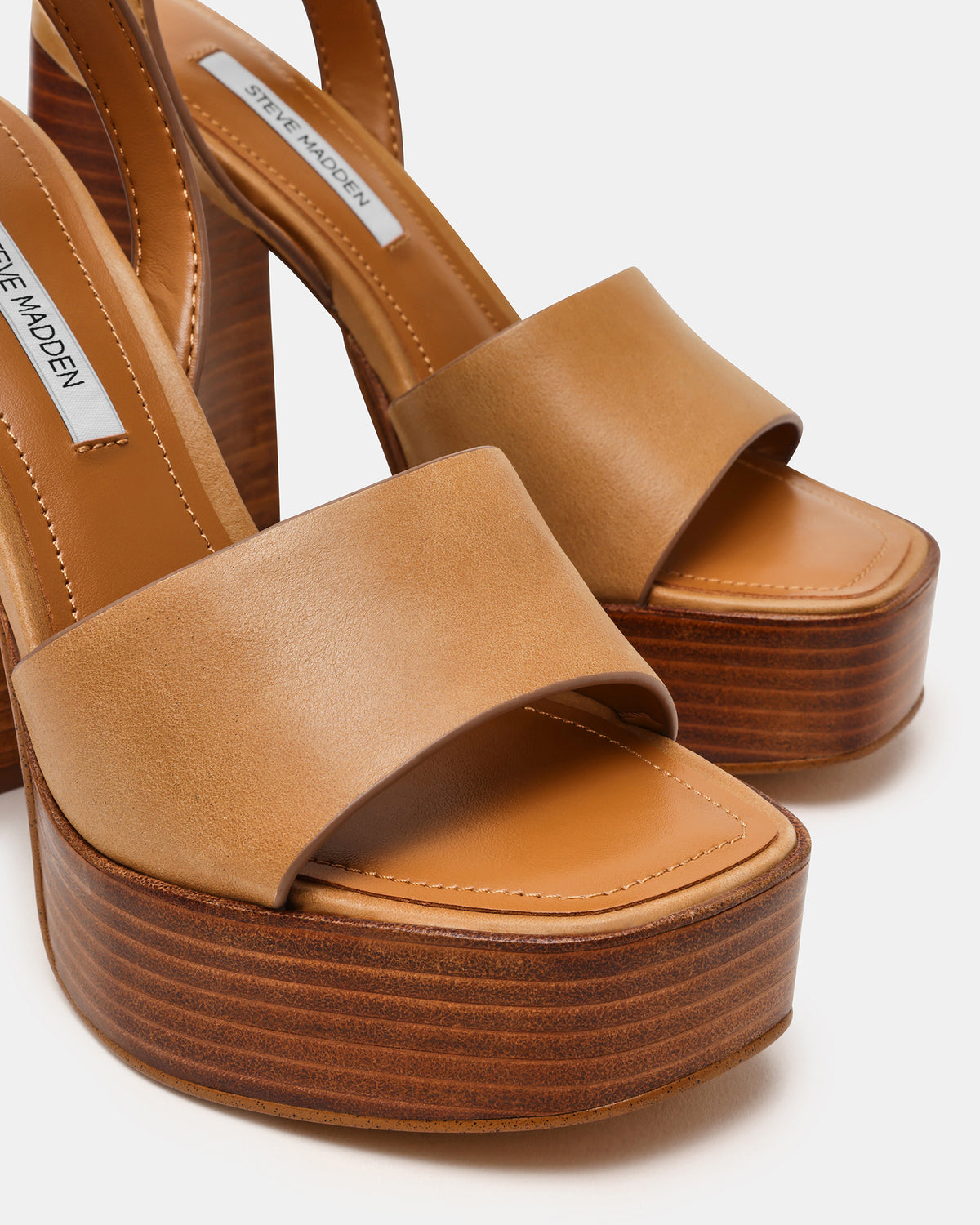 FLORIA Banana Leather Women's Platform Square-Toe Block Heel - Steve Madden