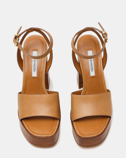 FLORIA Banana Leather Women's Platform Square-Toe Block Heel - Steve Madden