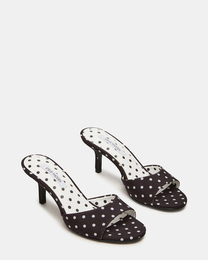 KENDRIX Black/White Mule Stiletto Women's Heel - Steve Madden